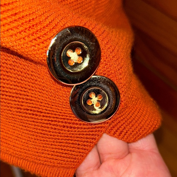 Rust Orange Knit Top with Side Buttons - Picture 3 of 8